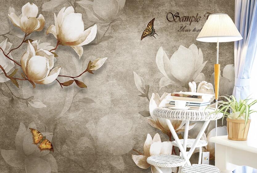 3D Elegant Flowers 031 Wall Murals