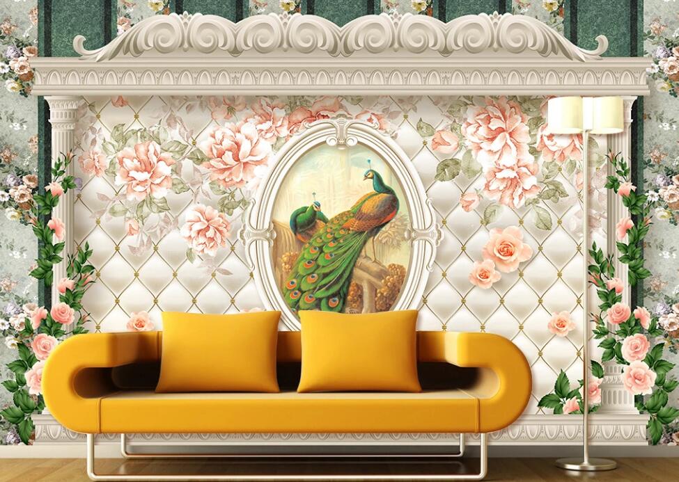 3D Noble Peacock 018 Wall Murals