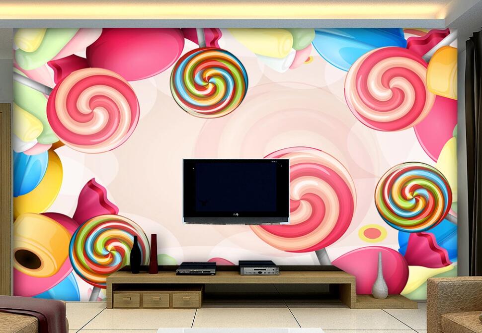 3D Sweet Lollipop 013 Wall Murals