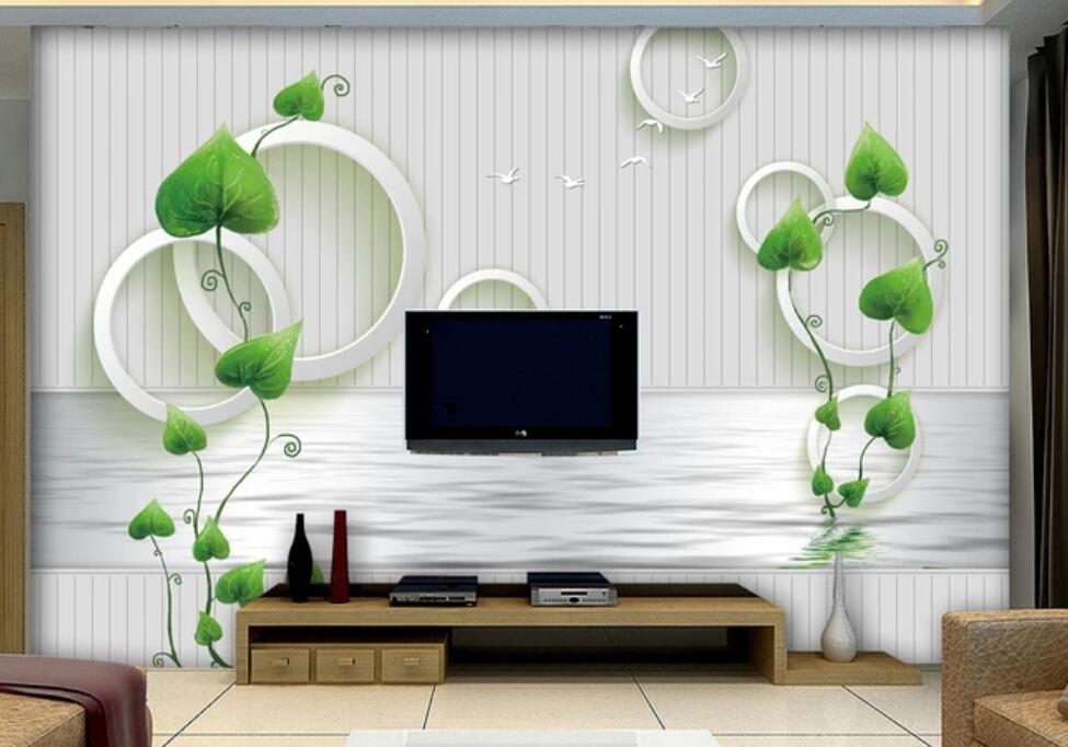 3D Leaf Circle 006 Wall Murals