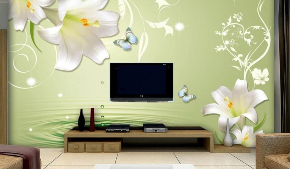 3D Beautiful Lily 004 Wall Murals