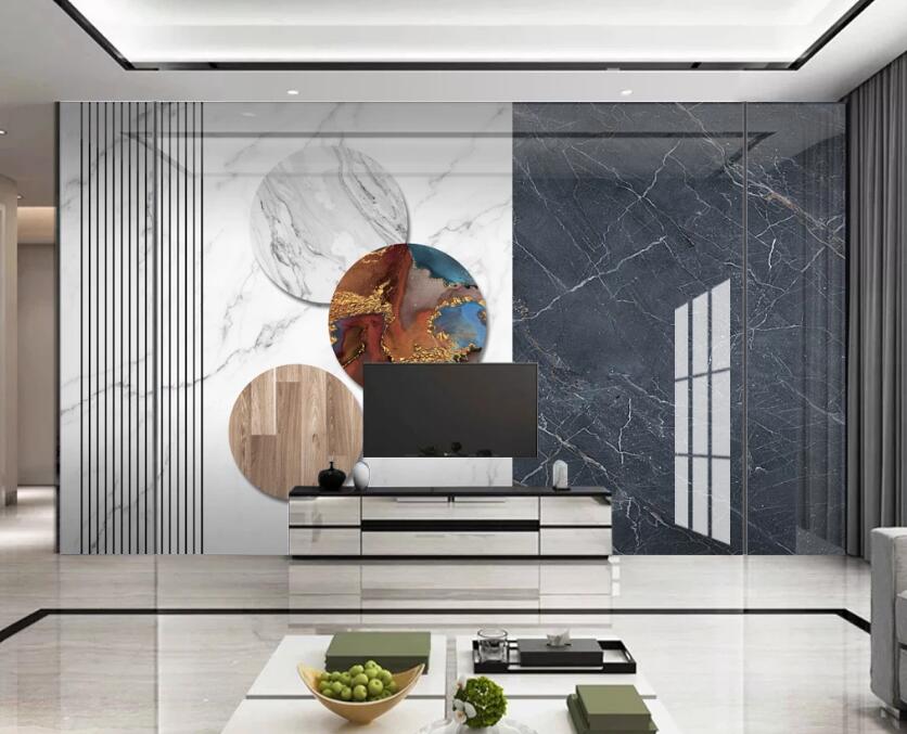 3D Three-color Disc 334 Wall Murals