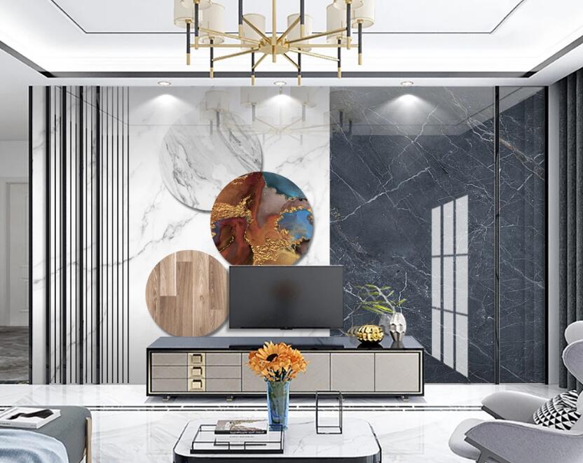 3D Three-color Disc 334 Wall Murals