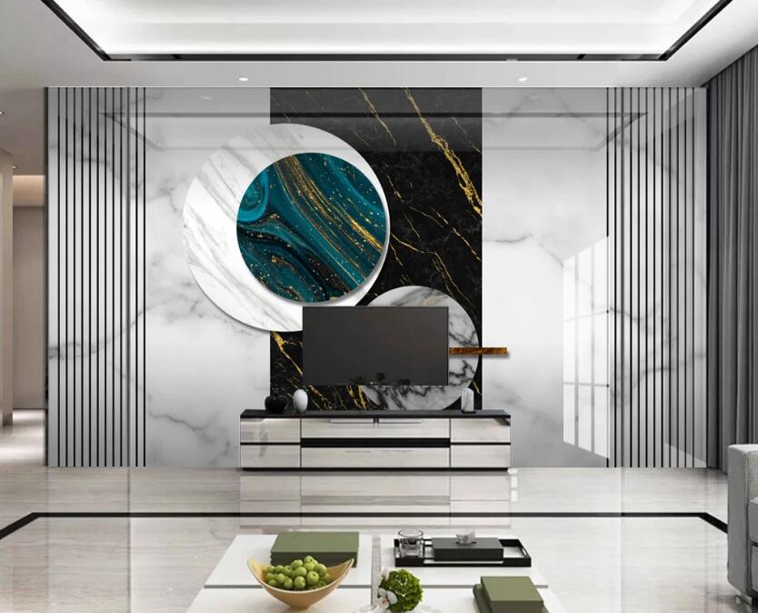 3D Dark Green Planet 333 Wall Murals