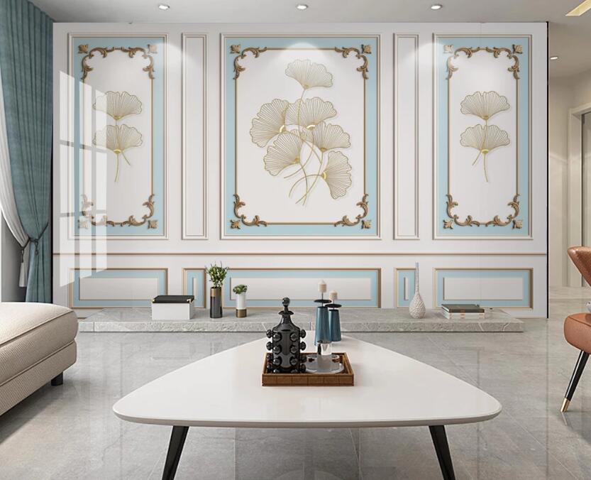 3D White Flowers 329 Wall Murals