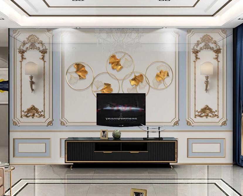 3D Round Ginkgo Leaves 327 Wall Murals