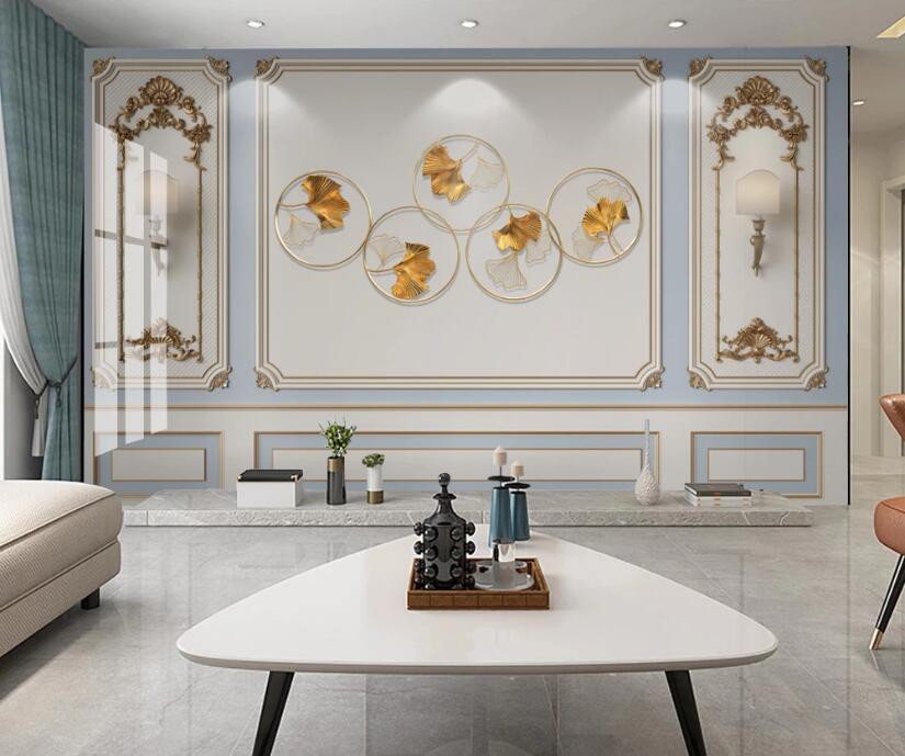 3D Round Ginkgo Leaves 327 Wall Murals