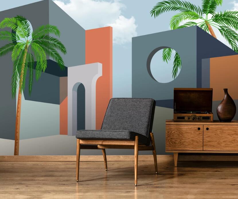 3D Coconut Tree 309 Wall Murals