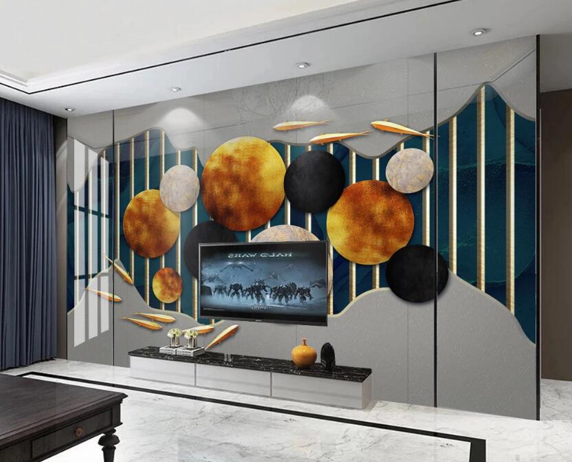 3D Three-color Disc 305 Wall Murals