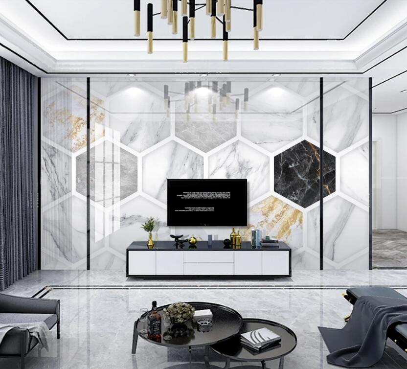 3D Texture Hexagon 302 Wall Murals