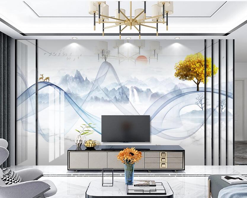 3D Blue Ribbon 298 Wall Murals