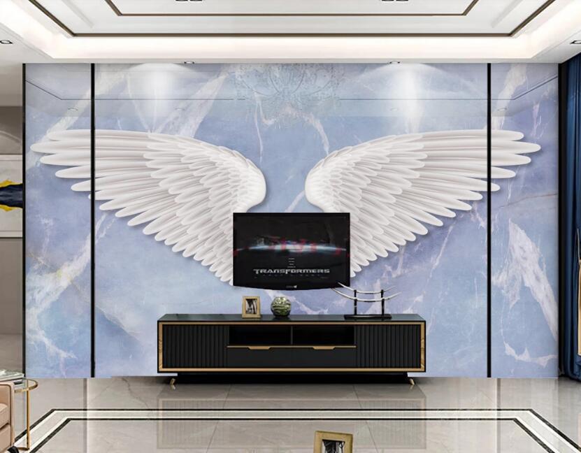 3D Blue Sky Wings 265 Wall Murals