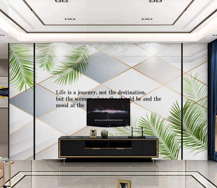 3D Green Leaves 263 Wall Murals