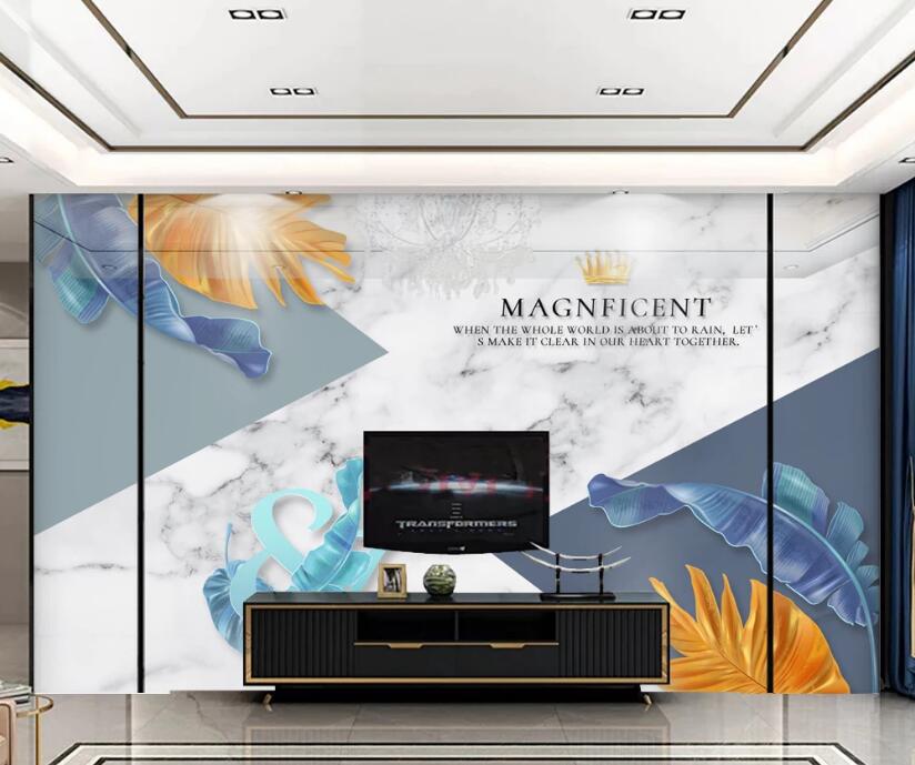 3D Tricolor Feather 253 Wall Murals