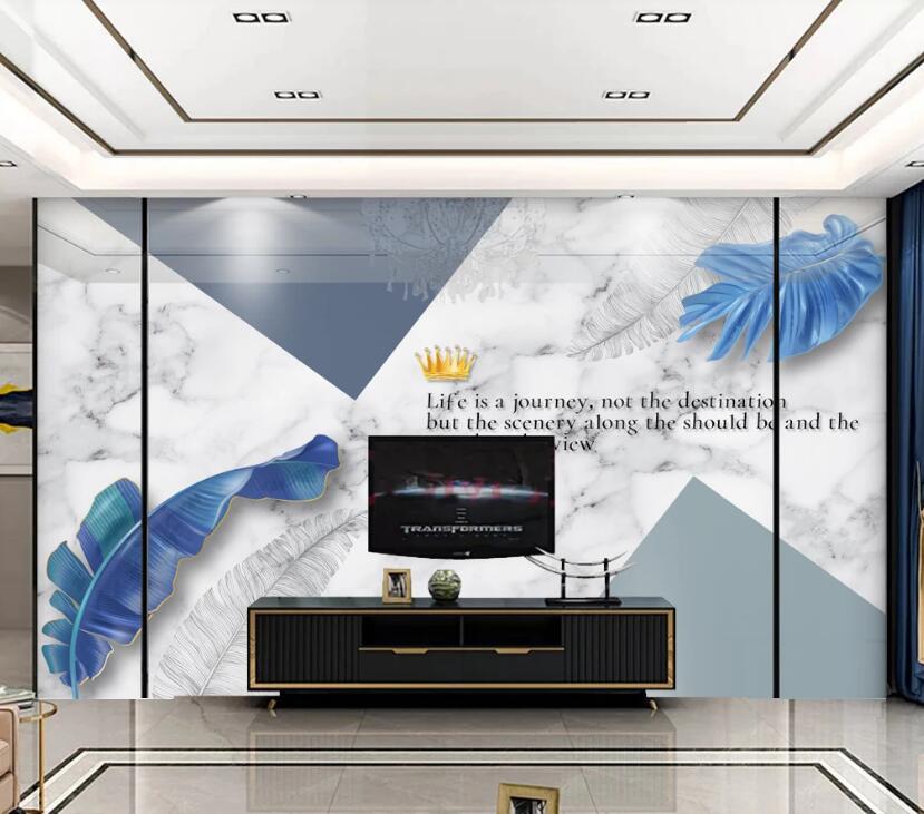 3D Blue Feather 252 Wall Murals