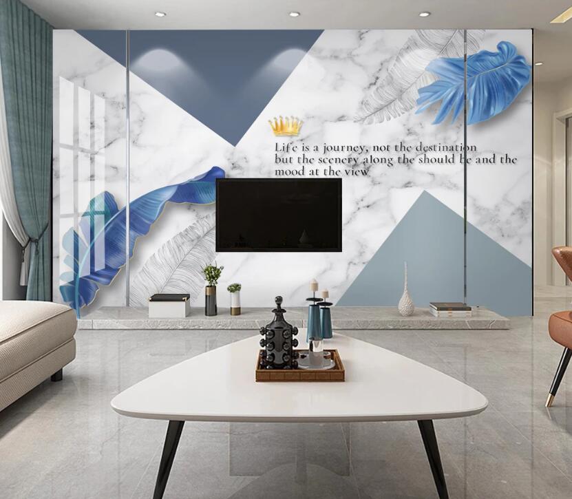 3D Blue Feather 252 Wall Murals