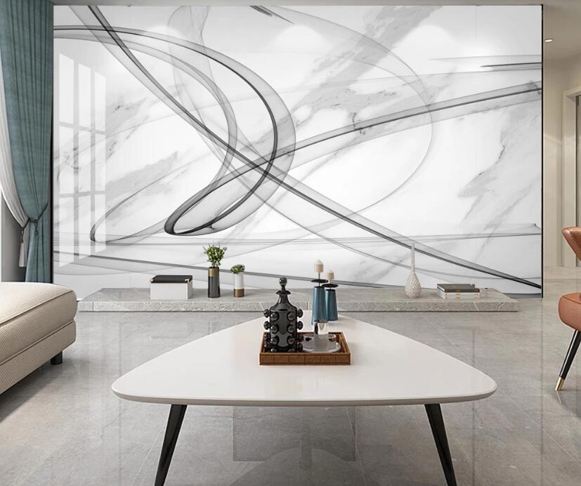 3D Elegant Ink Line 245 Wall Murals