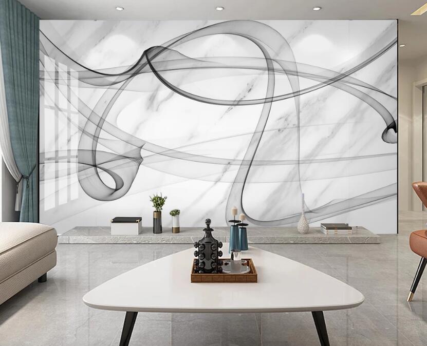 3D Elegant Ink Line 244 Wall Murals