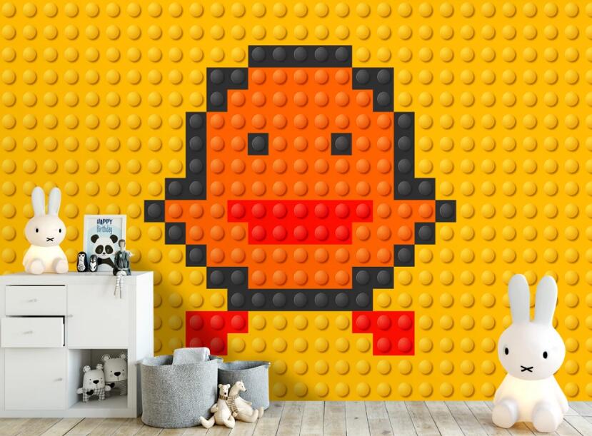 3D Orange Chick 234 Wall Murals