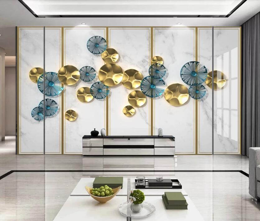 3D Two-color Circle 212 Wall Murals