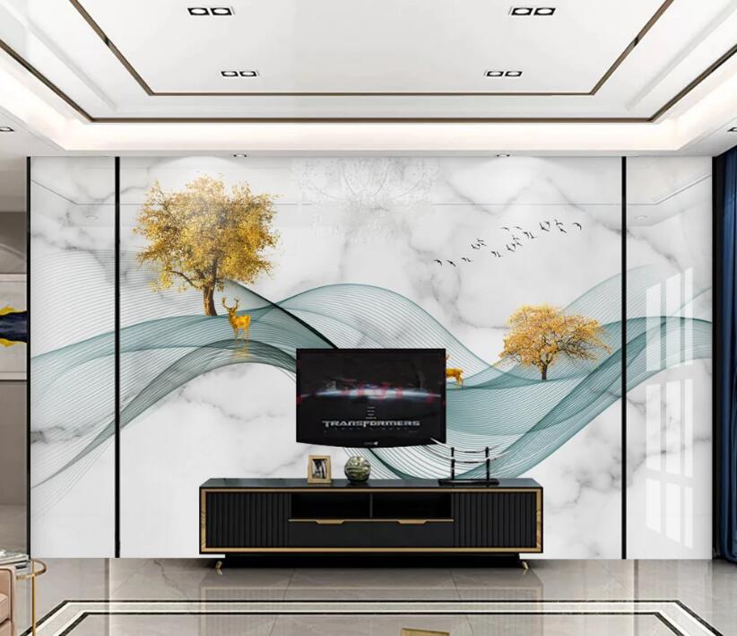 3D Dark Green Elegant 184 Wall Murals