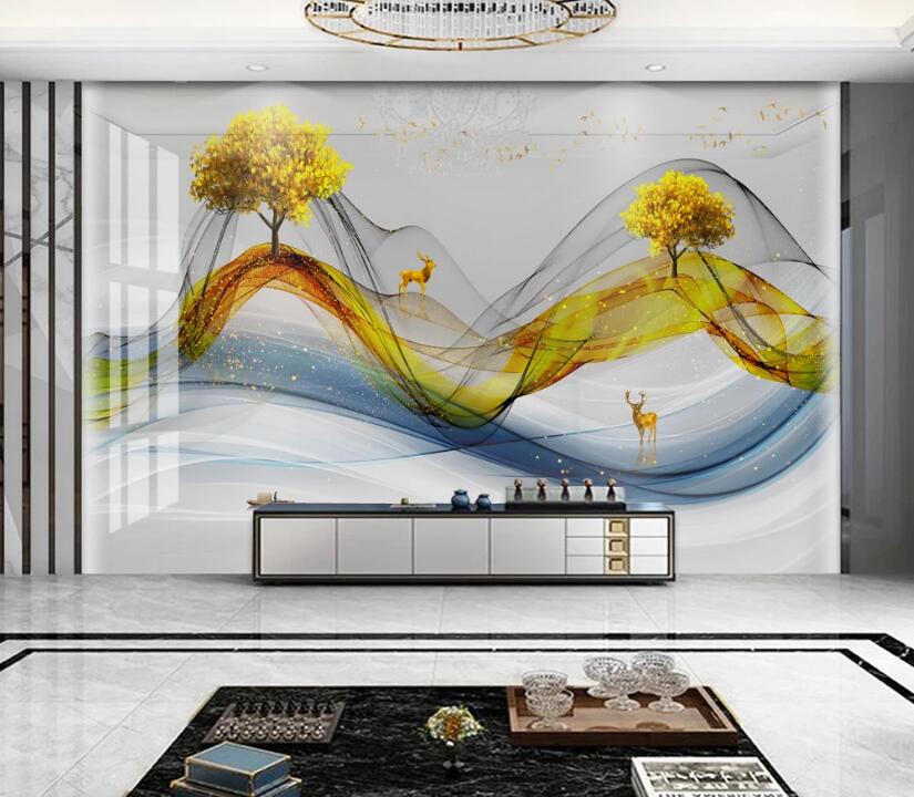 3D Two Ribbons 180 Wall Murals