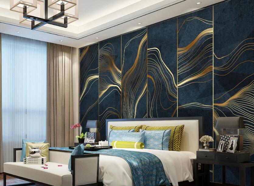 3D Gold Thread 160 Wall Murals