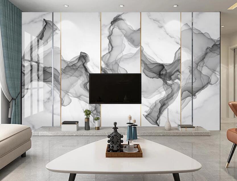 3D Elegant Ink Silk 159 Wall Murals