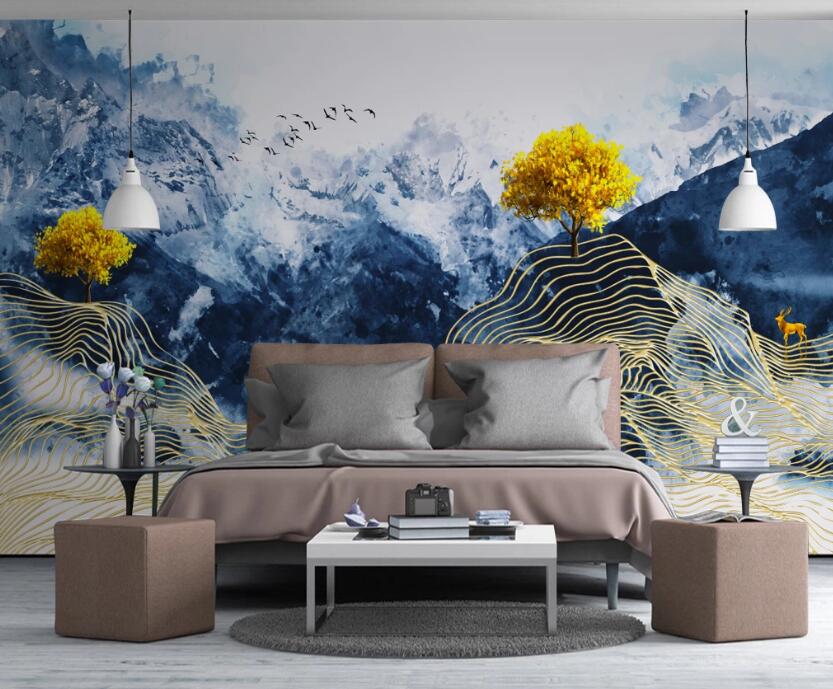 3D Snow Mountain 151 Wall Murals