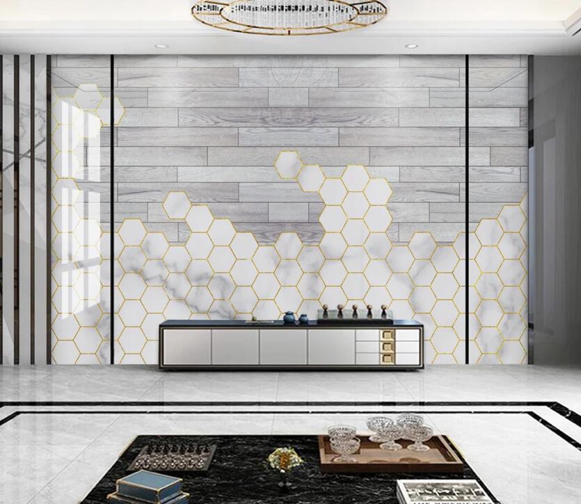 3D Hexagonal Arrangement 145 Wall Murals