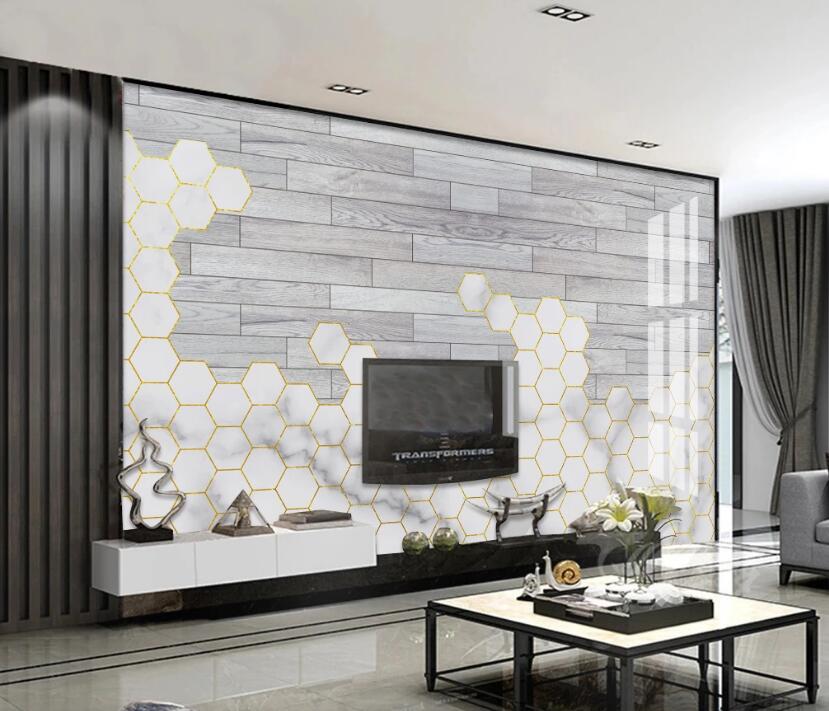 3D Hexagonal Arrangement 145 Wall Murals