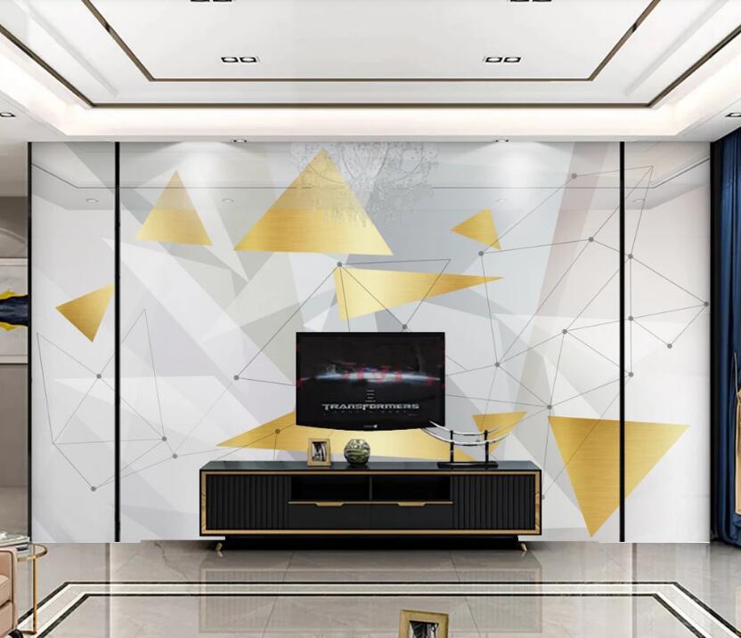 3D Golden Triangle 123 Wall Murals