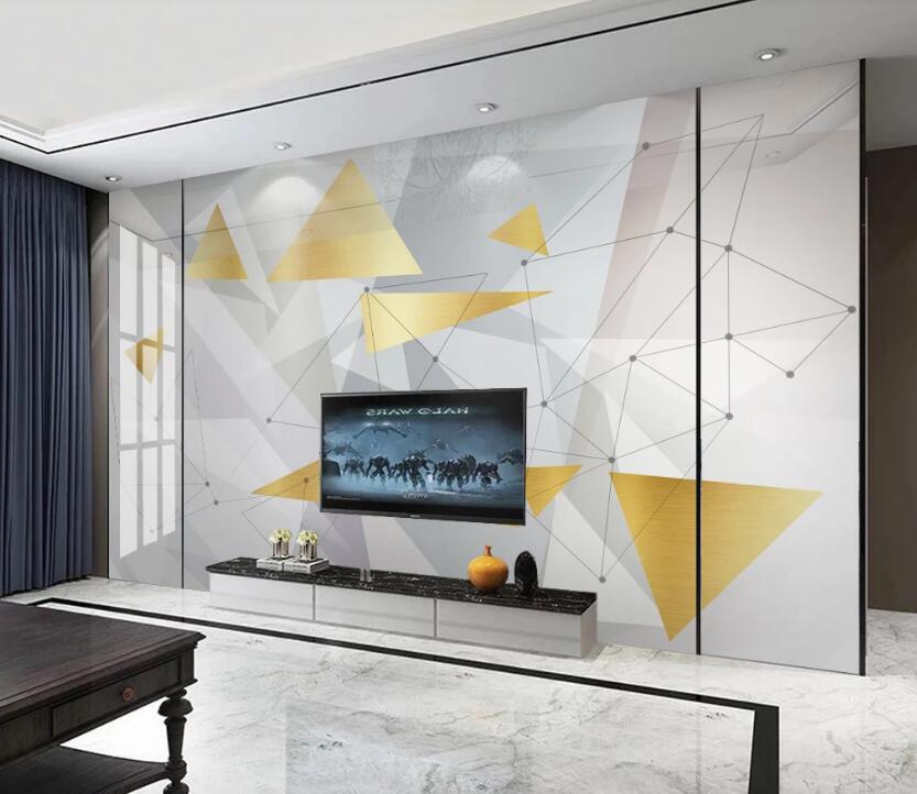 3D Golden Triangle 123 Wall Murals