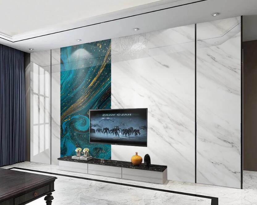 3D Peacock Blue 114 Wall Murals