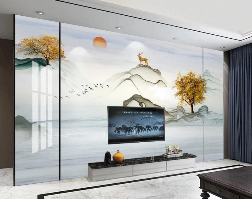 3D Wonderland Mountains 089 Wall Murals