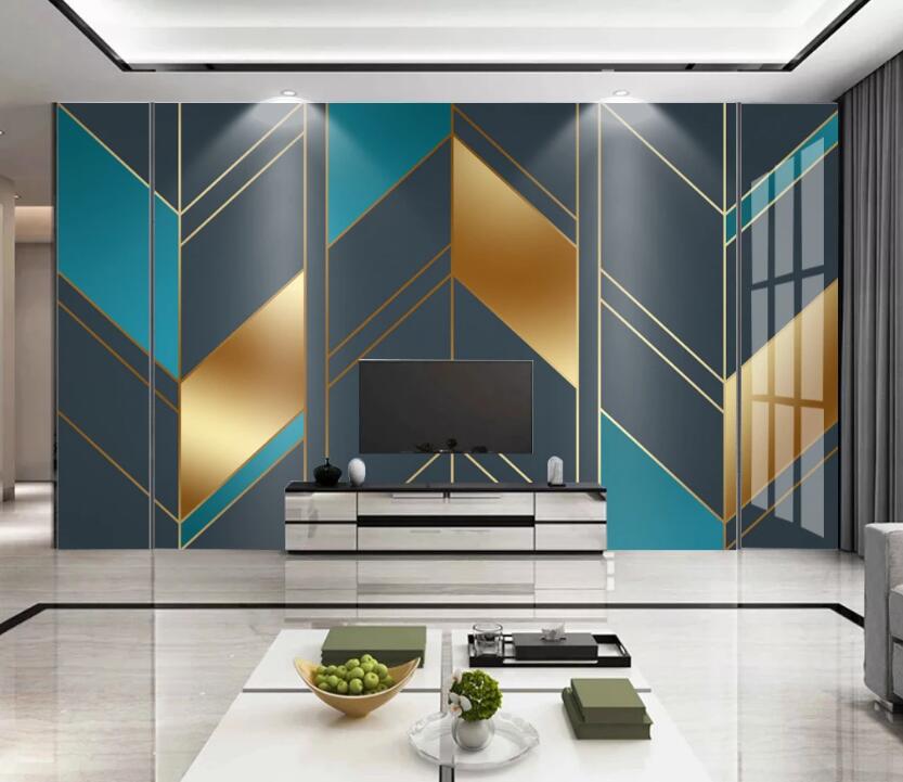 3D Three-color Quadrilateral 088 Wall Murals