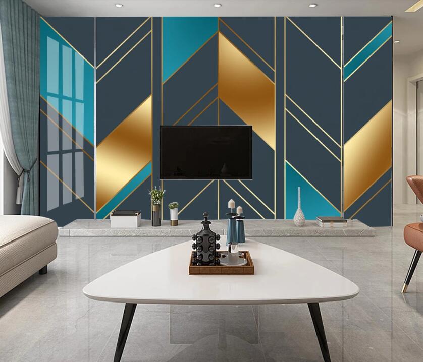 3D Three-color Quadrilateral 088 Wall Murals
