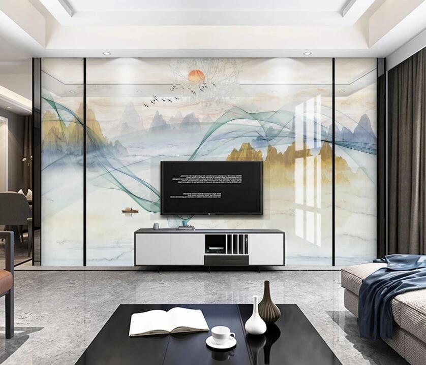 3D Dark Green Silk 082 Wall Murals