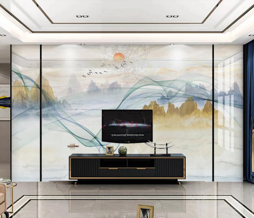 3D Dark Green Silk 082 Wall Murals