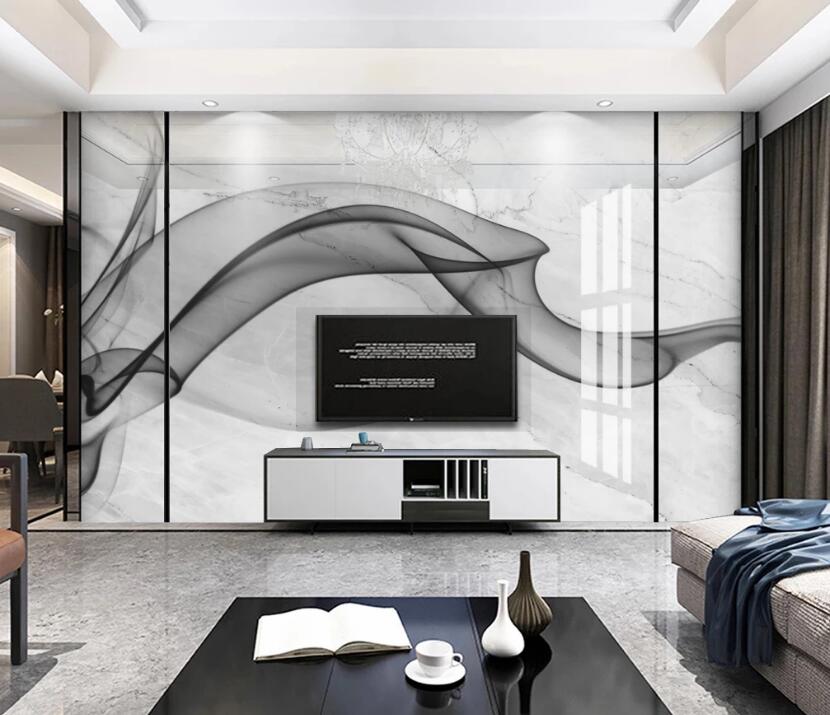 3D Black Ink Silk 065 Wall Murals