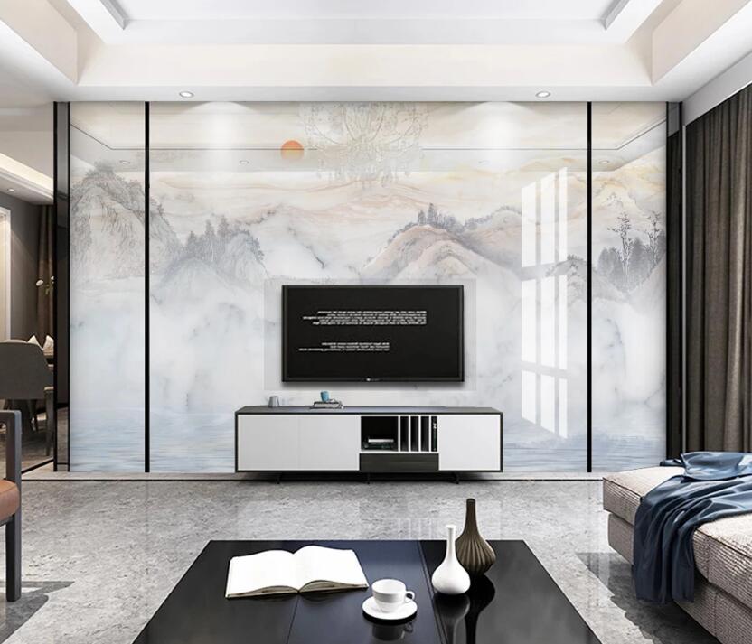 3D Misty Mountain 853 Wall Murals