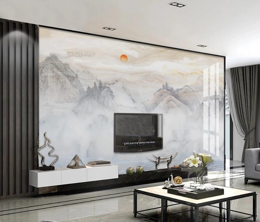3D Misty Mountain 853 Wall Murals