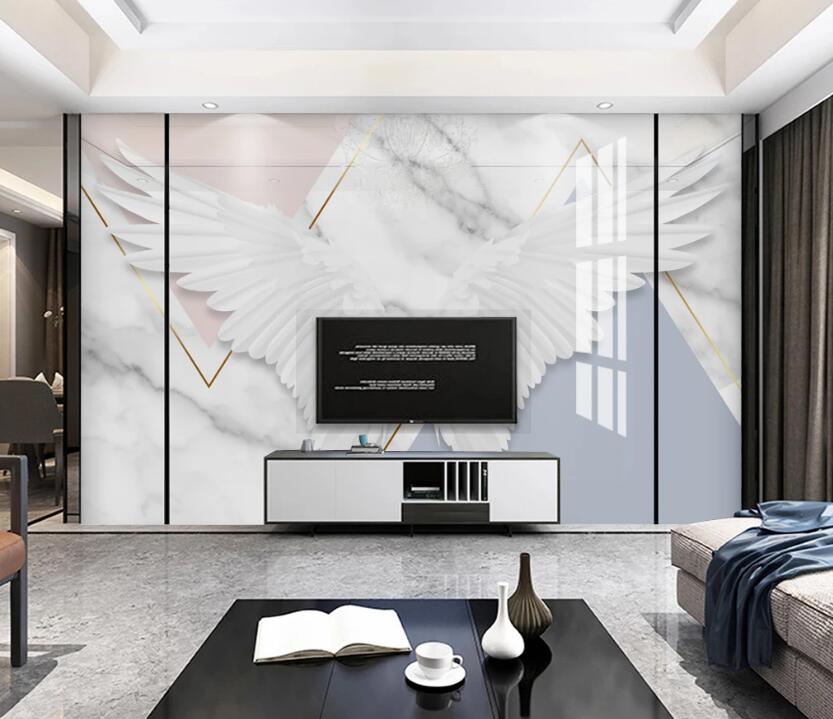 3D Spread White Wings 845 Wall Murals