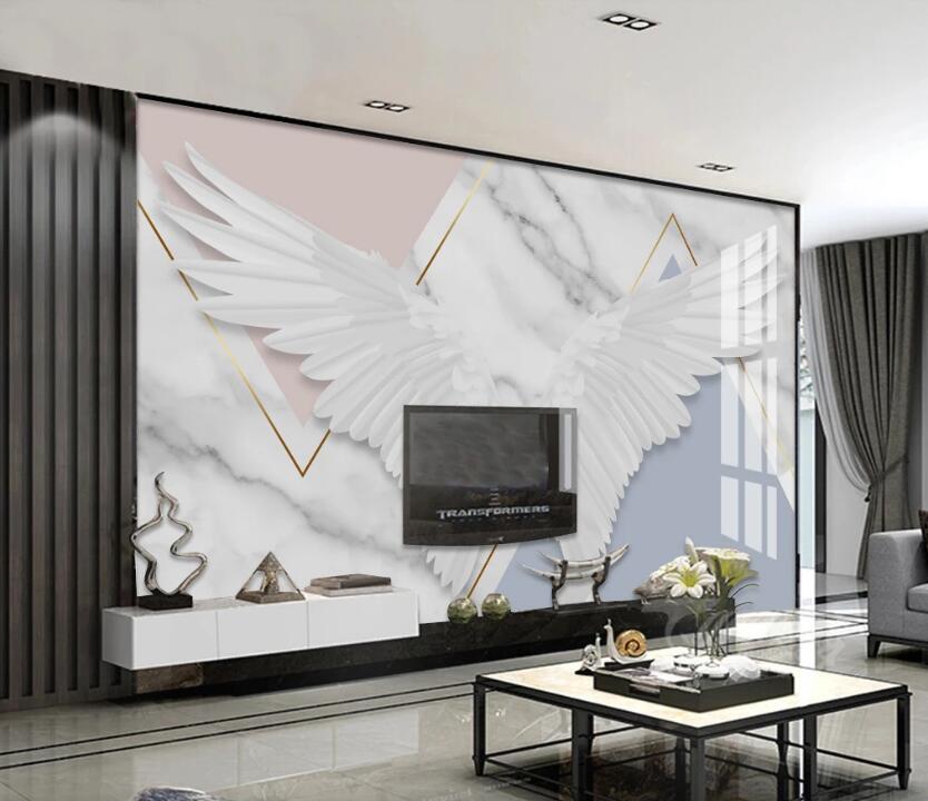 3D Spread White Wings 845 Wall Murals
