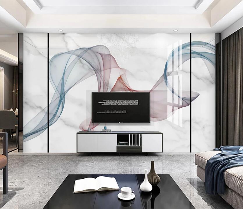 3D Two-color Ribbon Elegant 843 Wall Murals
