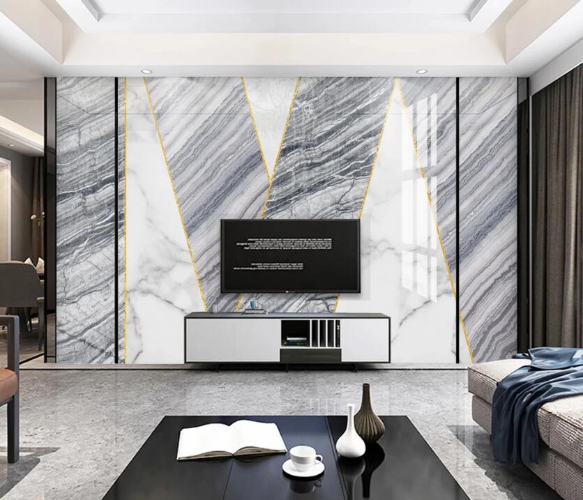 3D V-shaped Gray 837 Wall Murals