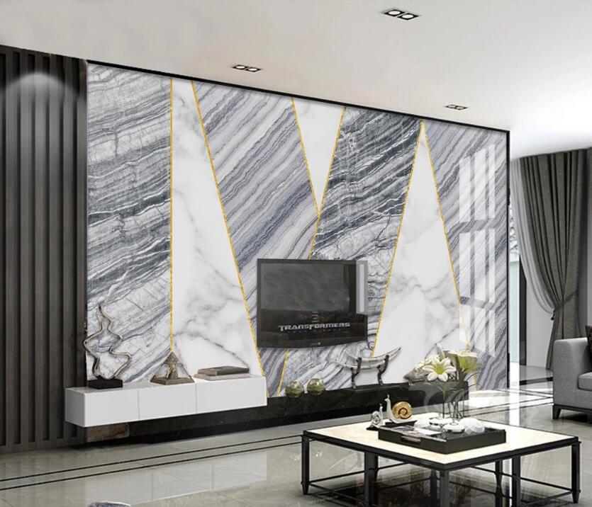 3D V-shaped Gray 837 Wall Murals