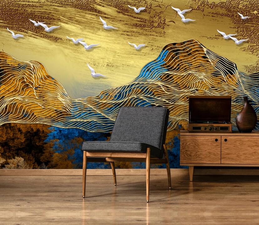 3D Golden Sky 795 Wall Murals
