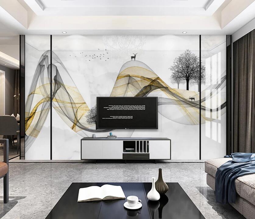 3D Ink Deer 782 Wall Murals