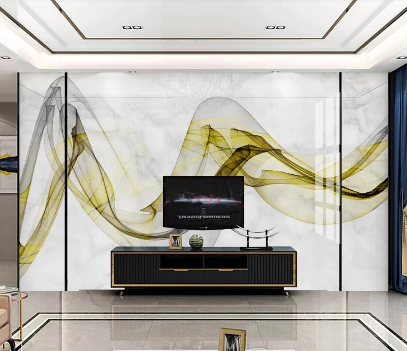 3D Gold Black Ribbon 771 Wall Murals